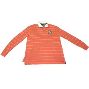 Vintage Tommy Hilfiger Rugby Polo Shirt Long Sleeve Embroidered Patch sz XL